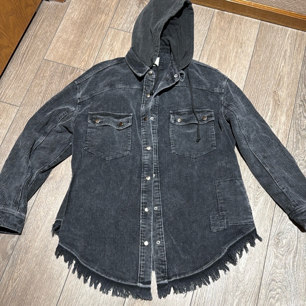 Corduroy Ladies Hooded Jacket